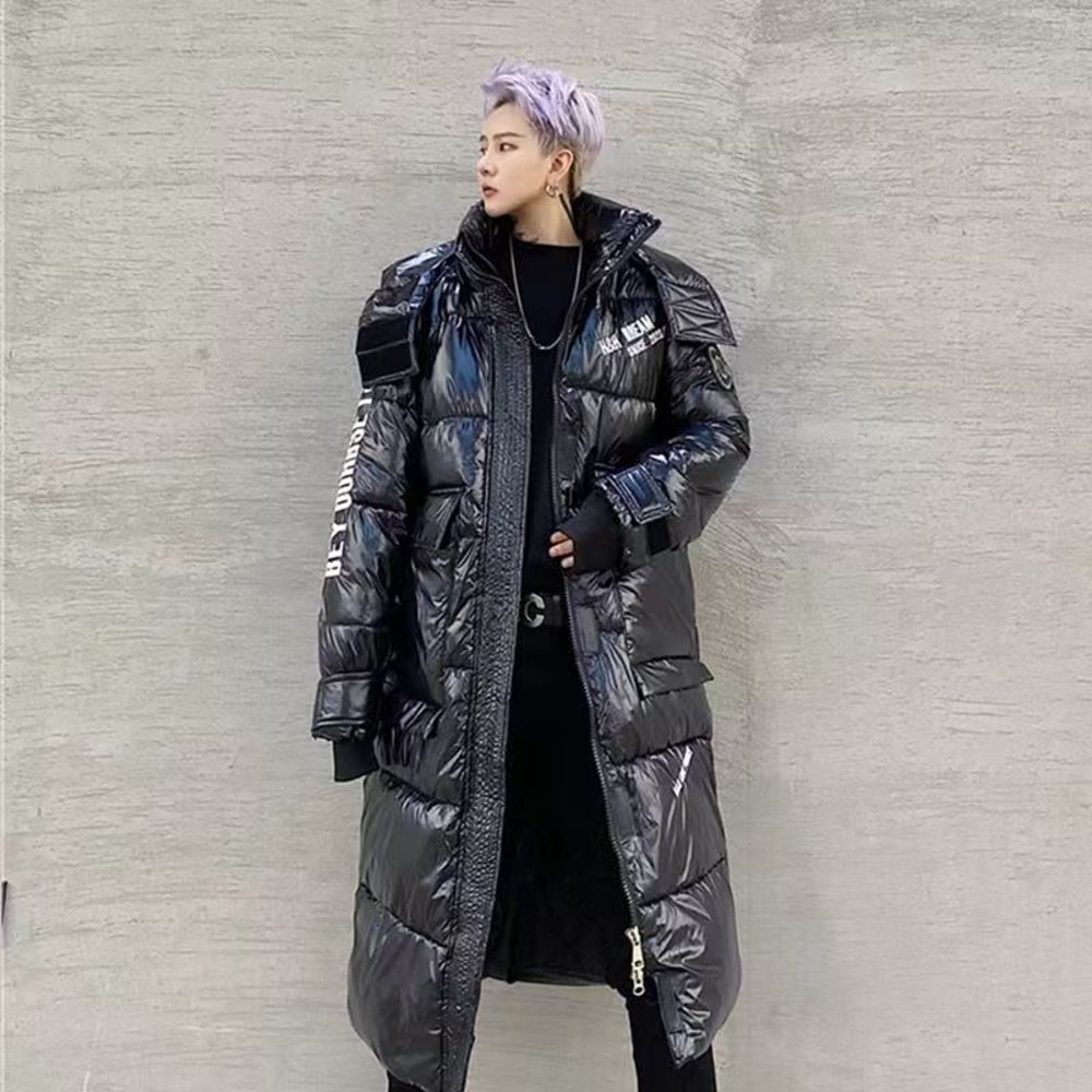 Womens Brand Ski Hooded Coat Winter Long Down Jacket Mens Shiny Waterproof White Duck Down Warm Lig 0