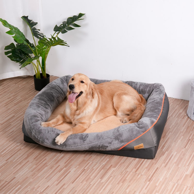 Jumbo Large Orthopedic Dog Bed Memory Foam Quilted Bolstered Pet Couch Elevated Cushion Warm Waterp 0