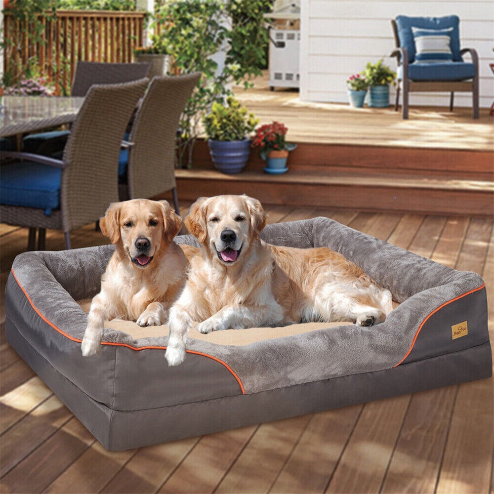 Jumbo Large Orthopedic Dog Bed Memory Foam Quilted Bolstered Pet Couch Elevated Cushion Warm Waterp 2