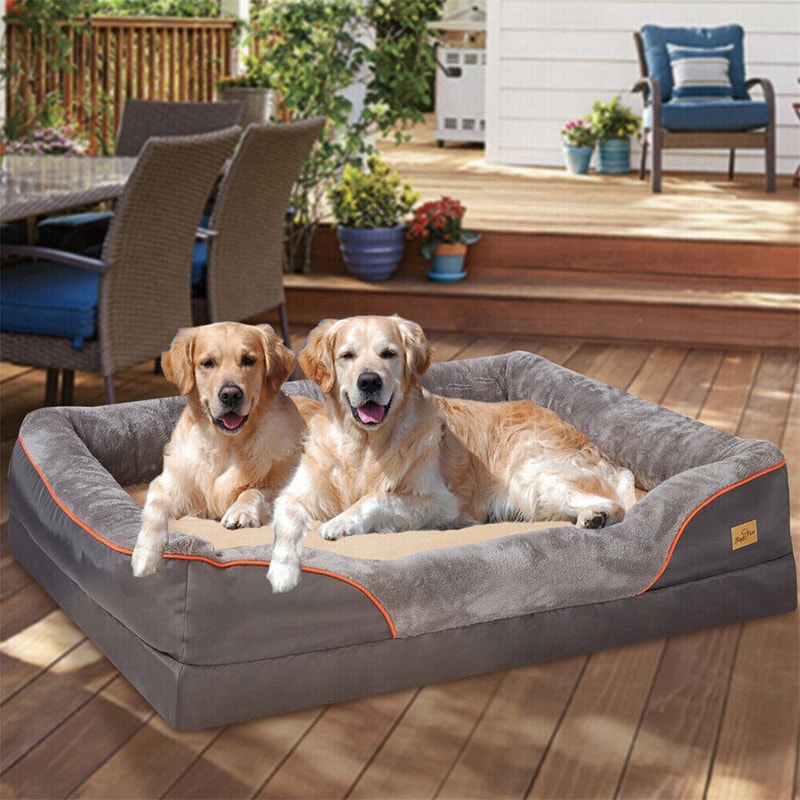 Jumbo Large Orthopedic Dog Bed Memory Foam Quilted Bolstered Pet Couch Elevated Cushion Warm Waterp 2