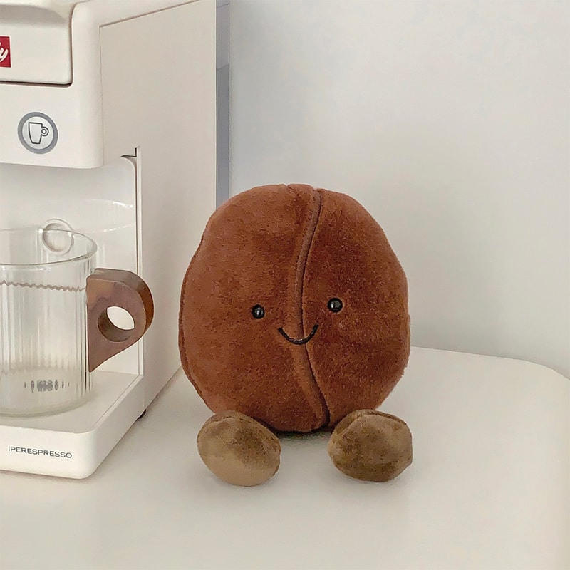 Adorable Jellycat Simulated Coffee Bean Plushie, Soft Doll, Brown Coffee Food Toy, Perfect Xmas Gift