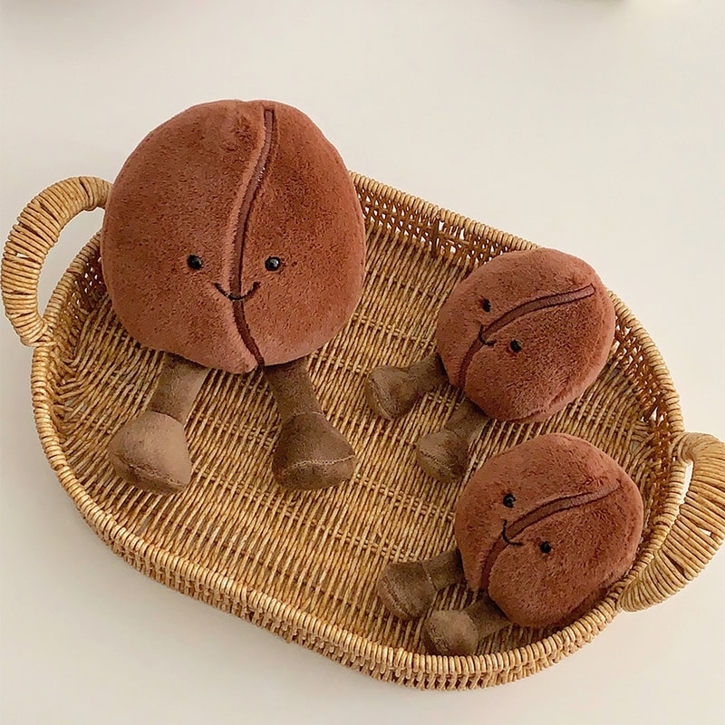 Adorable Jellycat Simulated Coffee Bean Plushie, Soft Doll, Brown Coffee Food Toy, Perfect Xmas Gift