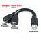 USB Y Cable Power Adapter Male To Female Splitter For PC And Car Data Transmission Charging 6