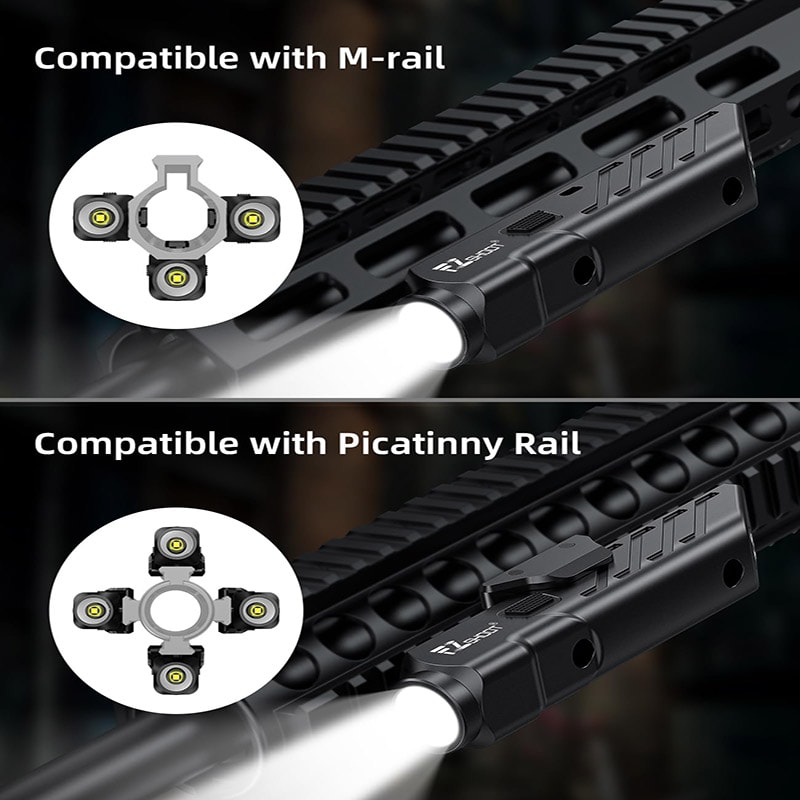 Magnetic Rechargeable Lumens Tactical Flashlight Rifle Strobe LED Light M-Rail Picatinny Hunting Accessories