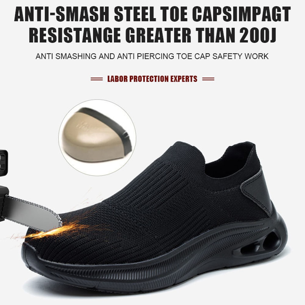 Lightweight Steel Toe Breathable Mens Work Safety Shoes Anti Smashing Anti Slip Indestructible Boots