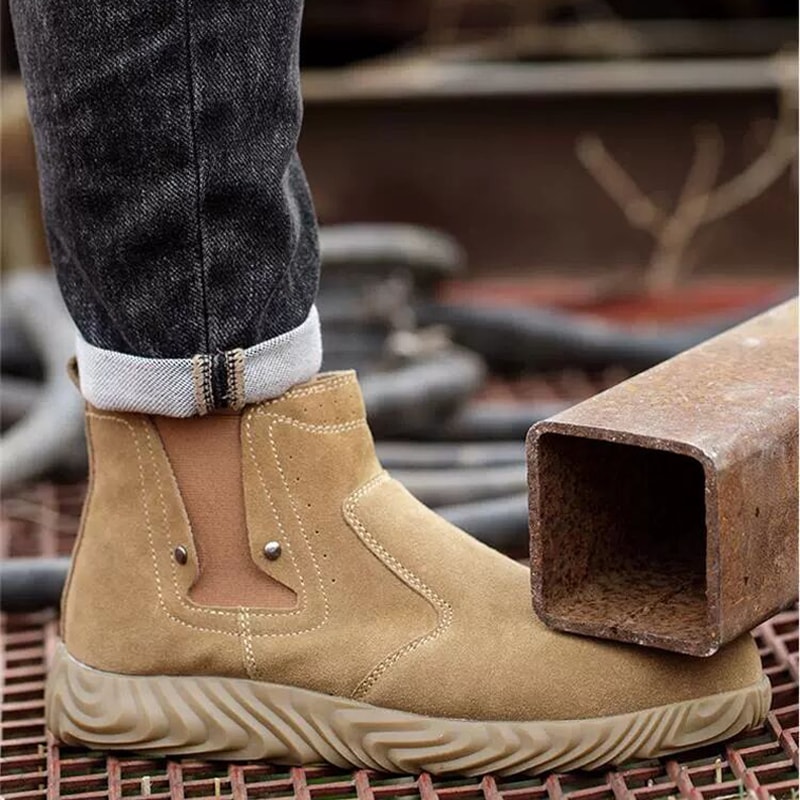 Quality Anti Scalding Welding Boots PunctureProof Men Work Shoes Indestructible Cowhide Protective 1