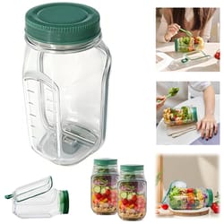 portable leakproof salad box with side-opening cover, plastic breakfast fruit storage box for home office picnic