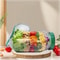 Portable Leakproof Salad Box with Side-opening Cover, Plastic Breakfast Fruit Storage Box for Home Office Picnic