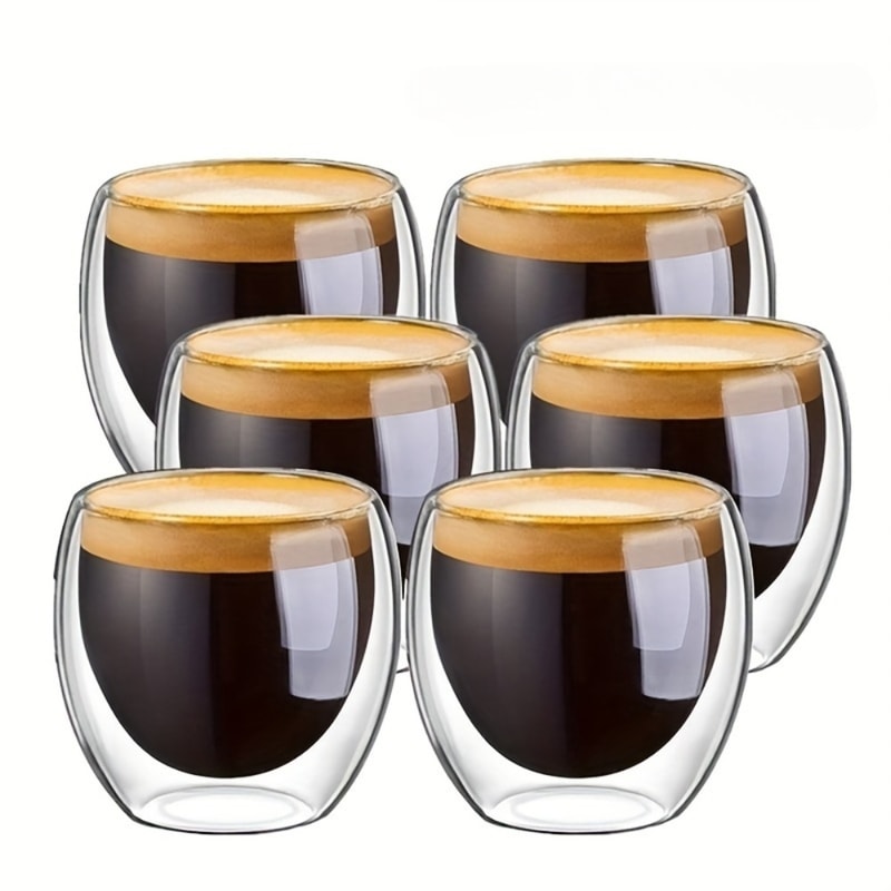 Clear Glass DoubleWall Insulated Espresso Cups Perfect For Tea Coffee Latte Milk Cafe Restaurant Us 0