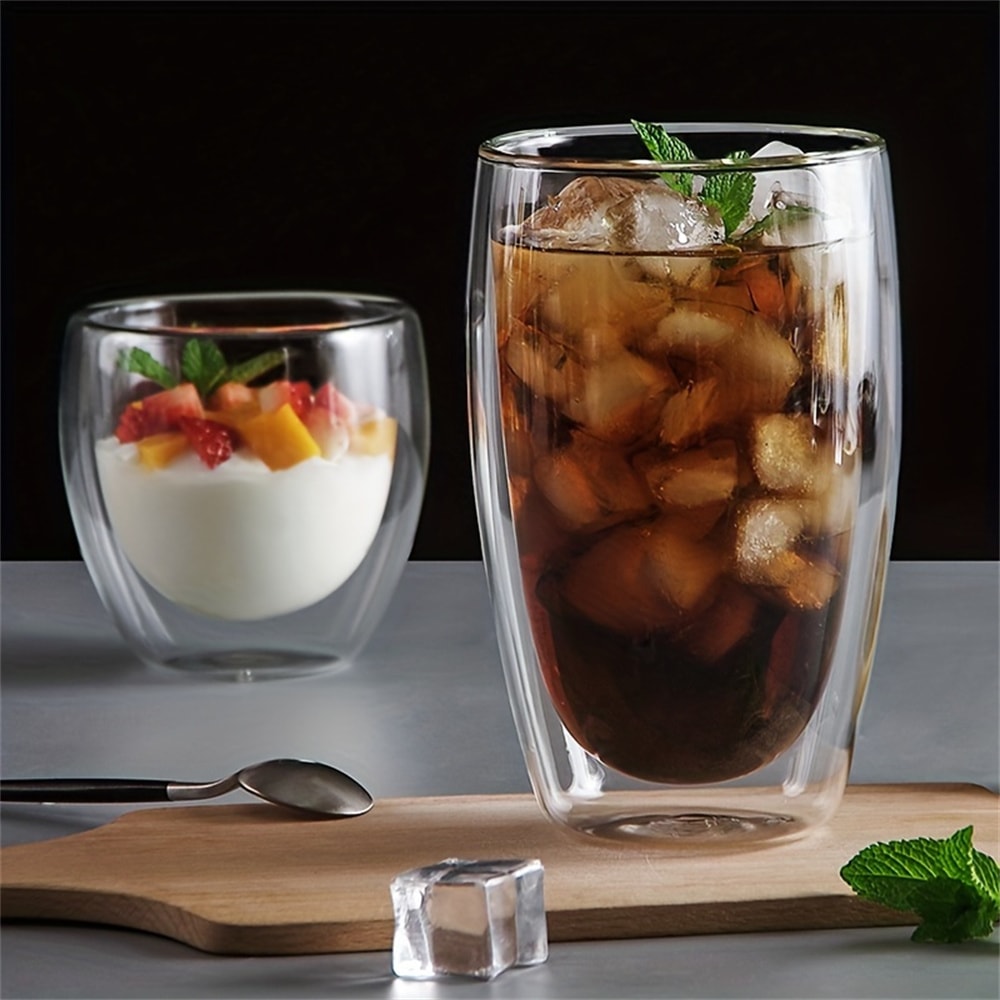 Clear Glass DoubleWall Insulated Espresso Cups Perfect For Tea Coffee Latte Milk Cafe Restaurant Us 4