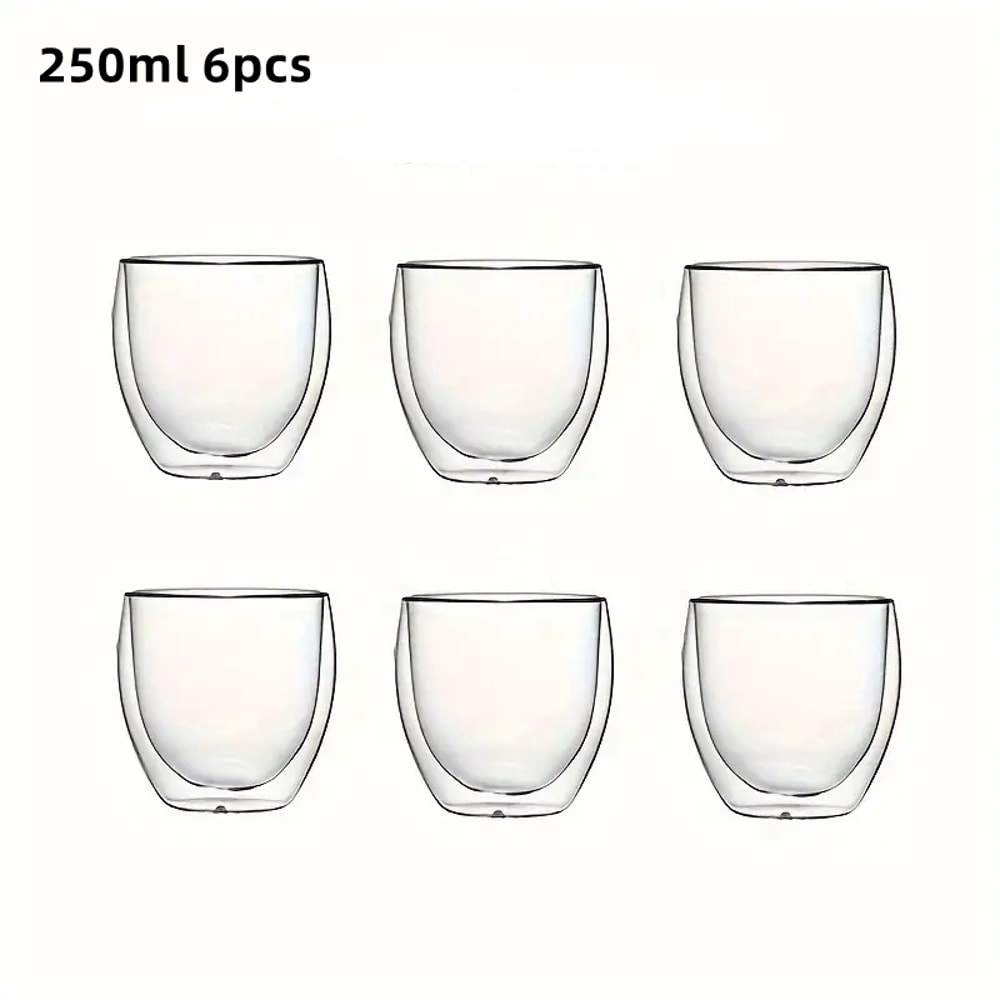 Clear Glass DoubleWall Insulated Espresso Cups Perfect For Tea Coffee Latte Milk Cafe Restaurant Us 5