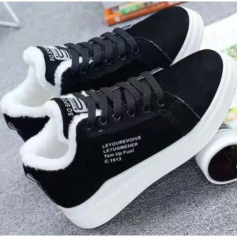 Winter Outdoor Snow Boots New Lace Up Women Shoes Warm Fur Plush Platform Fashion Sneakers Casual L 4