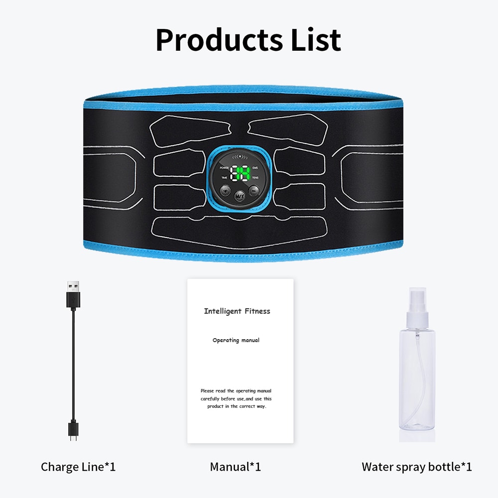 Electric Muscle Stimulation EMS Abdominal Toning Belt Muscle Toner Fitness Massager Waist Trainer Body Slimming Shaping