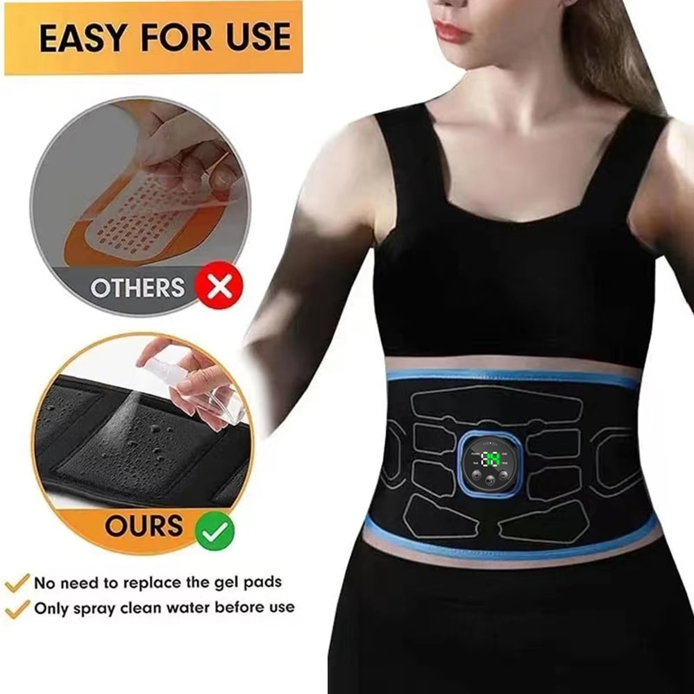Electric Muscle Stimulation EMS Abdominal Toning Belt Muscle Toner Fitness Massager Waist Trainer Body Slimming Shaping
