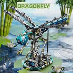 dragonfly mechanical model building blocks kit, diy toy for kids and adults, creative construction set
