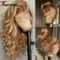 Lace Front Wig Body Wave Synthetic HD Ombre Honey Blonde Blonde Highlight Lace Frontal Wig 6