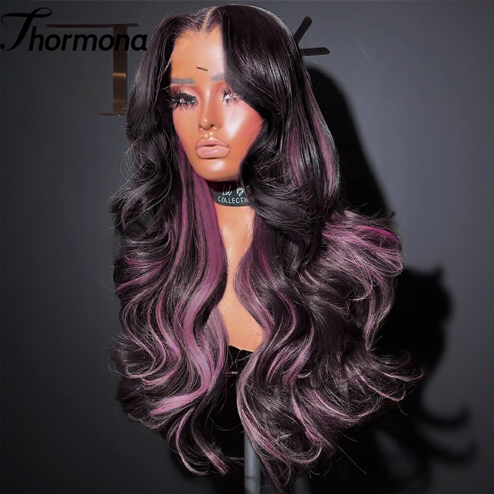 Lace Front Wig Body Wave Synthetic HD Ombre Honey Blonde Blonde Highlight Lace Frontal Wig 7