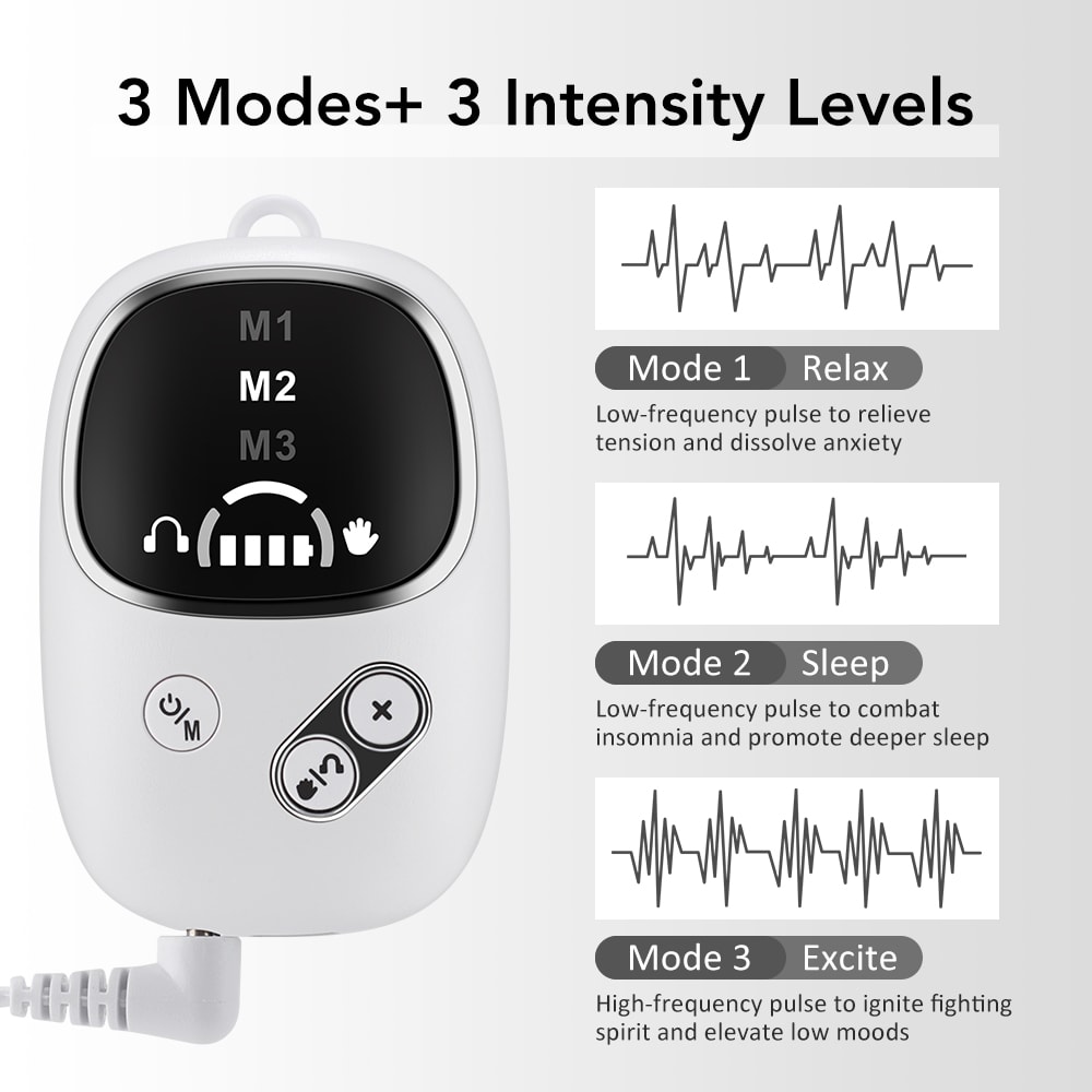 Sleep Aid Device Handheld Palm Pulse Massager Ear Clip Microcurrent For Stress Anxiety Insomnia Rel 4