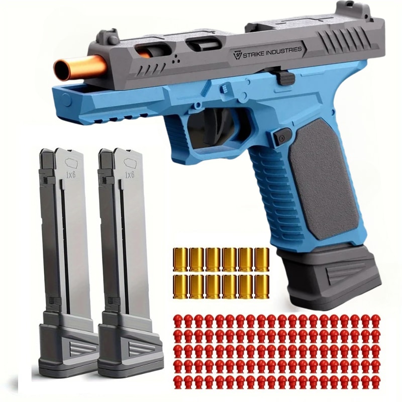 Continuous Firing Shell Throwing Toy Gun Blowback Soft Bullet Pistol Model For Boys Gift 0