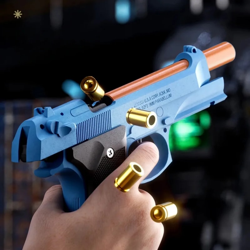 Continuous Firing Shell Throwing Toy Gun Blowback Soft Bullet Pistol Model For Boys Gift 5