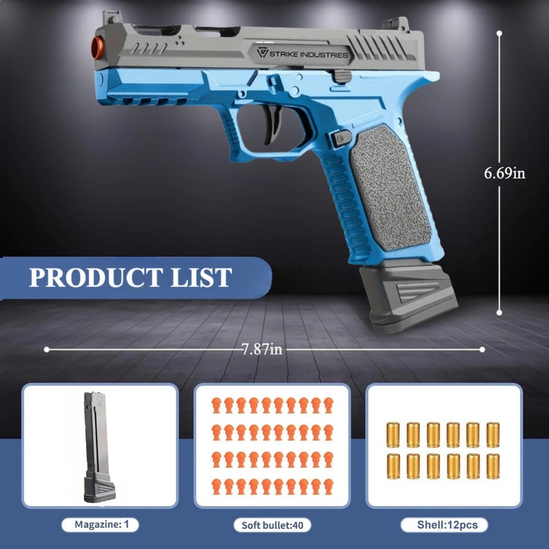 Continuous Firing Shell Throwing Toy Gun Blowback Soft Bullet Pistol Model For Boys Gift 8