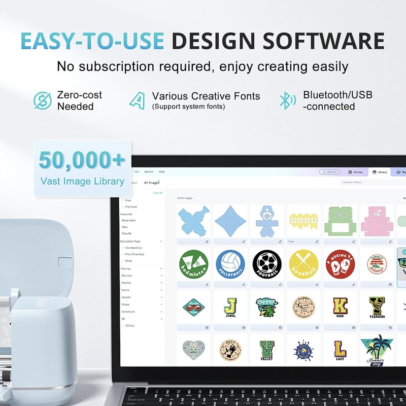 DIY Vinyl Cutter Machine for All Crafts Create Custom Cards Compatible with iOS Android Windows