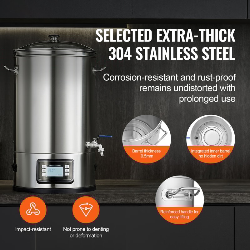 Electric Brewing System Brewing Stock Pot AllinOne Home Beer Brewer Stainless Steel Supplies 1