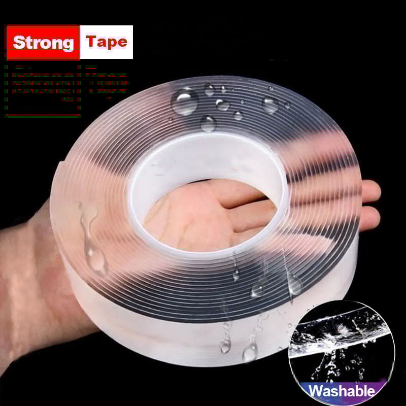 Super Strong Nano Tape Double-Sided Adhesive Transparent Reusable Waterproof Heat Resistance for Home Decoration