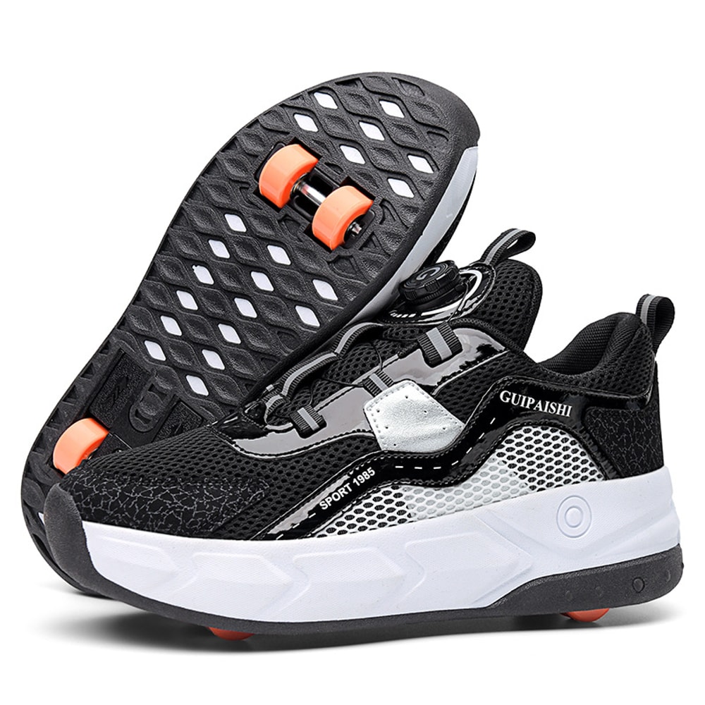 Kids Removable Pulley Skate Shoes With Wheels Wheel Racing Roller Skating Sneakers Parkour Shoes 5