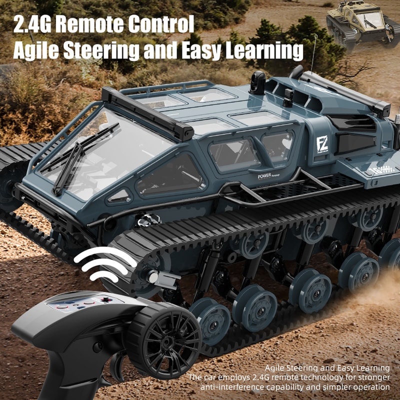 Remote Control Tank RC Car 360 Rotation Drift OffRoad Vehicle Full Scale Model For Children 4