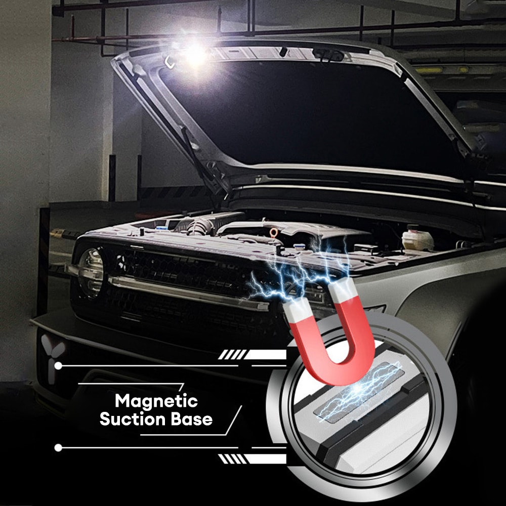 Rechargeable Mini Keychain Flashlight Safety Warning Light Magnetic Repair Lamp Outdoor Camping Work Light Emergency