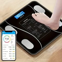 intelligent digital body scale with backlit led display screen, ideal for weight management & fitness