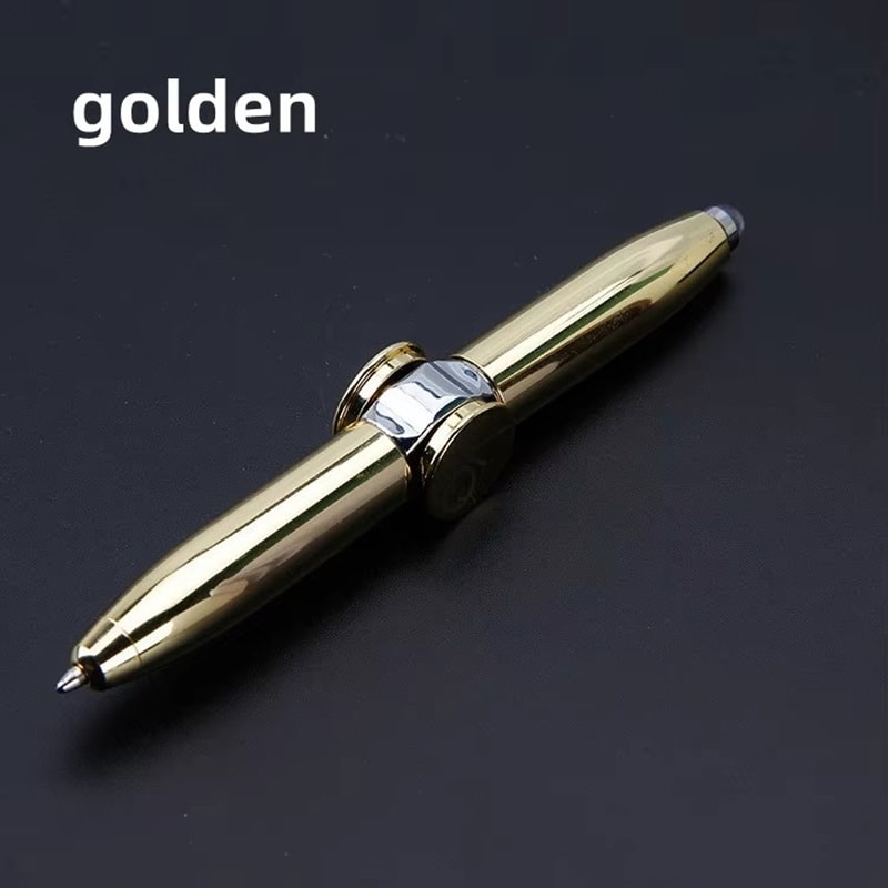 Luminous Gyro Pen Multifunctional Decompression Fidget Spinner LED Light Ballpoint Pen Metal Gift T 6