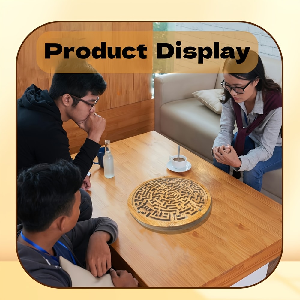 Dual Sided Bamboo Board Balance Maze Game Large Wooden Brain Teaser Puzzle For Seniors Family Memor 5