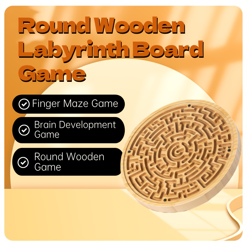 Dual Sided Bamboo Board Balance Maze Game Large Wooden Brain Teaser Puzzle For Seniors Family Memor 2