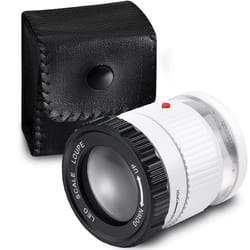 cylindrical handheld magnifying glass with scale led uv light illuminated magnifier adjustable focal hd loupe