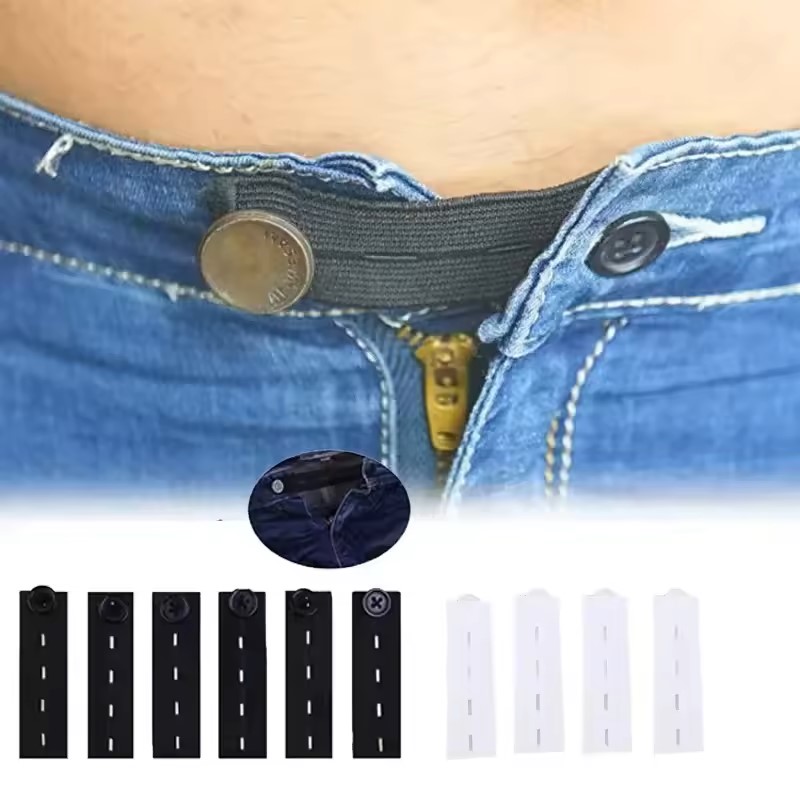 Unisex Pant Extender Belt Waist Band For Trousers Jeans Maternity Button Hooks Sewing Supplies Garm 1