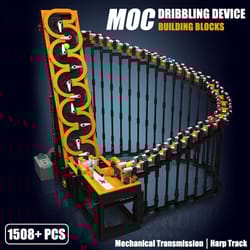 building blocks gbc harp track model mechanical transmission ball lift technical dribbling device toys for kids