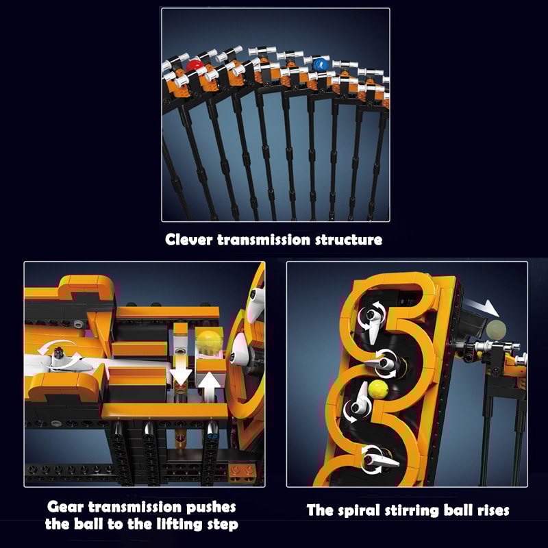 Building Blocks GBC Harp Track Model Mechanical Transmission Ball Lift Technical Dribbling Device Toys for Kids