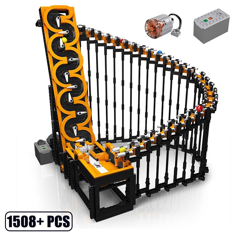 Building Blocks GBC Harp Track Model Mechanical Transmission Ball Lift Technical Dribbling Device Toys for Kids
