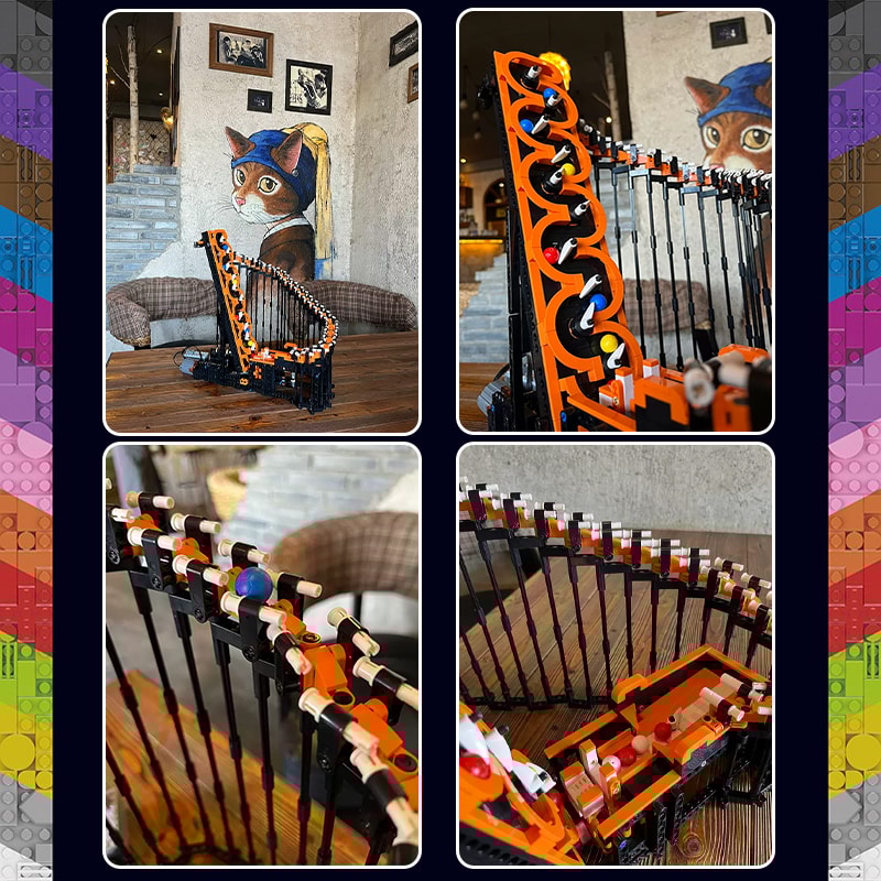 Building Blocks GBC Harp Track Model Mechanical Transmission Ball Lift Technical Dribbling Device Toys for Kids