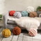 Handwoven Knotted Ball Plush Pillow Indeformable Ecofriendly Throw Pillow Back Support 2