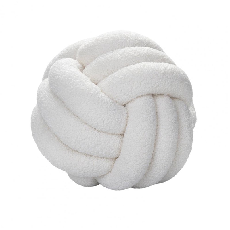 Handwoven Knotted Ball Plush Pillow Indeformable Ecofriendly Throw Pillow Back Support 5