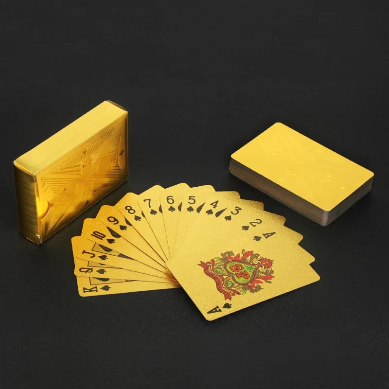 Waterproof Gold Foil Skull Poker Cards for Gambling Board Game PVC Plastic Magic Cards Flexible Washable Playing Cards