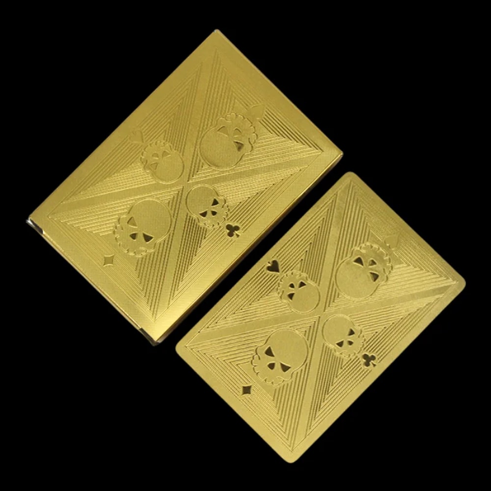 Waterproof Gold Foil Skull Poker Cards for Gambling Board Game PVC Plastic Magic Cards Flexible Washable Playing Cards
