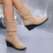 Elegant High Heels Women Wedges Boots New Winter Fashion Casual Shoes Round Toe Platform Solid Color Boots