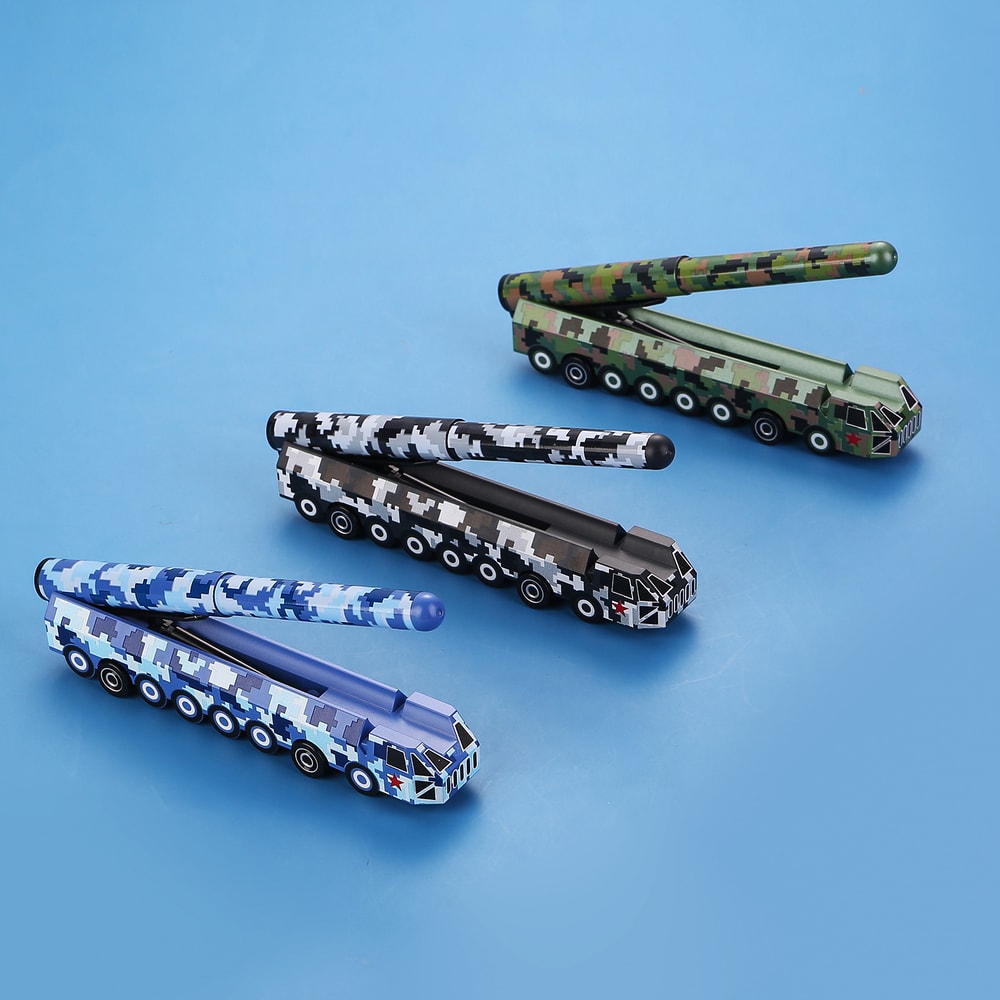 Creative Dongfeng Missile Design Neutral Pen Cute Gel Pen Simulation Model Stand Signature Pen Toy Pen