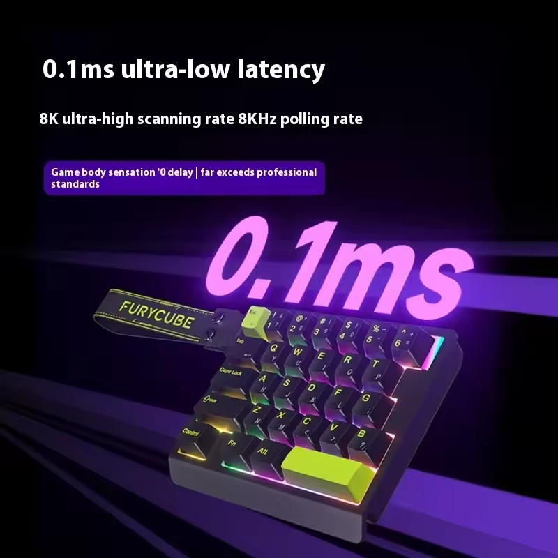 Single-handed Magnetic Switch Mechanical Keyboard 8K Wired Custom RGB Hot Swap E-sports Gaming