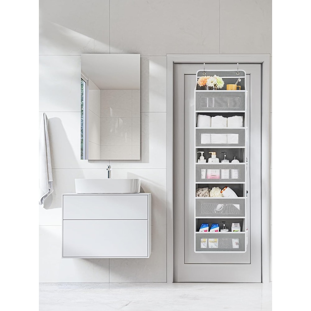 Shelf Hanging Over The Door Organizer Storage With 5Large Capacity Pockets For Bedroom Bathroom 1