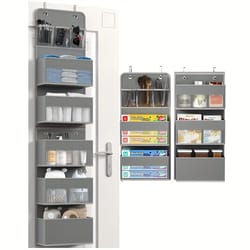 shelf hanging over the door organizer storage with 5large capacity pockets for bedroom bathroom